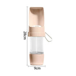 Portable Dog Water Bottle 500ml with Food Storage for Travel