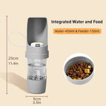 Portable Dog Water Bottle 500ml with Food Storage for Travel