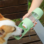 Portable Dog Water Bottle 500ml with Food Storage for Travel