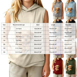 Girls' Sleeveless Hoodie with Pet Pouch – Kids Casual Top Ages 3-14
