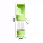 Portable Dog Water Bottle 500ml with Food Storage for Travel